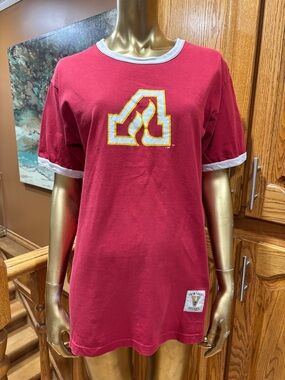 Vintage Atlanta Flames Red Ringer T-Shirt Bulletin NHL Hockey